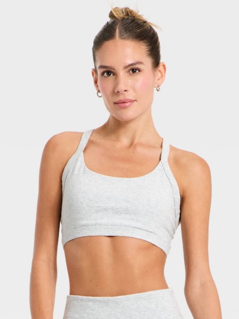 All In Motion Cotton Spandex Blend Light Support Racerback Sports Bra | large